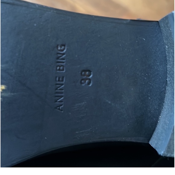 ANINE BING Channing Black Leather Oxfords Sz 38 - Picture 10 of 11